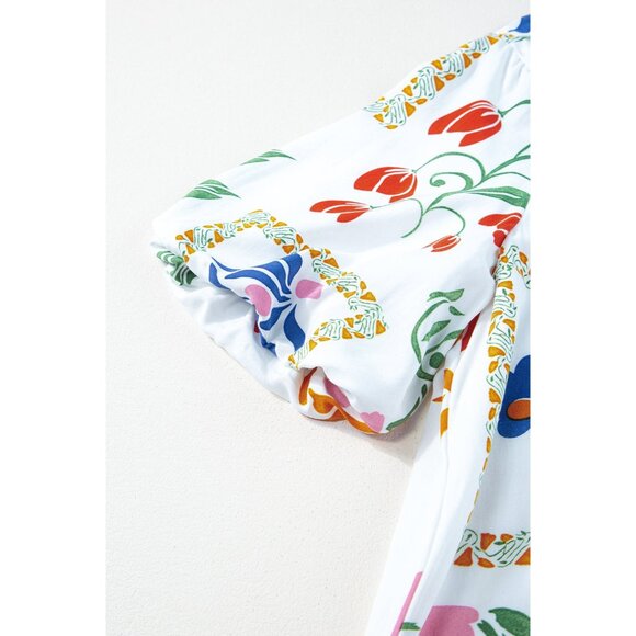 Pocketed Printed Half Sleeve Romper - Picture 6 of 11